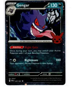 Trick or Trade 2024 Gengar (Cosmos Holo) 057/091 Holofoi Rare Pokemon NM/M - Image 1