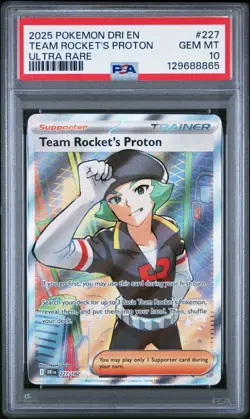 2025 POKEMON DRI EN-DESTINED RIVALS ULTRA RARE #227 TEAM ROCKET'S PROTON PSA 10 - Image 1