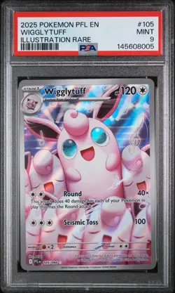 2025 Pokemon Phantasmal Flames #105 Wigglytuff IR PSA 9 - Image 1