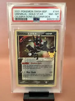 Pokemon Greninja Gold Star SWSH144 Celebrations Promo PSA 8 Holo 130 HP - Image 1