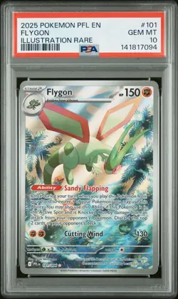 2025 Pokemon Phantasmal Flames Flygon Illustration Rare 101/094 PSA 10 Gem Mint - Image 1