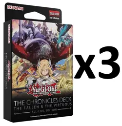 (EURO ENG) Yugioh The Chronicles: The Fallen & The Virtuous All-Foil 3-Deck Set - Image 1