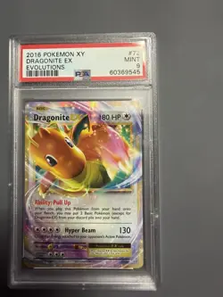 PSA 9 MINT Dragonite EX 72/108 XY Evolutions 2016 Pokemon Card - Image 1