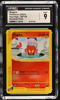 CGC 9 MINT Slugma 2003 Skyridge 99/144 Reverse Holo Pokemon Card - Image 1