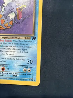 Dark Gyarados 25/82 Team Rocket Rare Pokemon Card In Mint Condition - Image 4