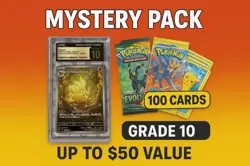 POKEMON MYSTERY PACK ( ONE GRADE 10 SLAB, 60+AR, SIR, RARES) - Image 1