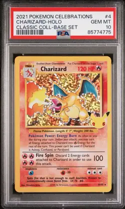 2021 POKEMON CELEBRATIONS CHARIZARD HOLO CLASSIC PSA GEM MT 10 - Image 1