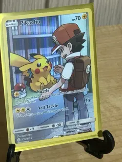 2019 POKEMON SUN & MOON COSMIC ECLIPSE SECRET #241 FULL ART/PIKACHU NM RARE - Image 3