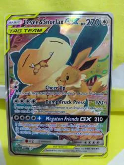 Pokemon Eevee & Snorlax GX SM169 Tag Team Holo Black Star Promo - Image 1