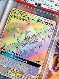 PSA 9 Moltres & Zapdos & Articuno GX 69 Secret Sun & Moon Hidden Fates Hyper - Image 4