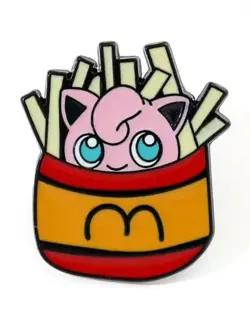 Pokemon Jigglypuff Food French Fries Custom Enamel Pin Brooch Nintendo Anime - Image 1