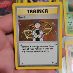 Pokemon Brock Holo Rare Trainer Gym Heroes Unlimited 15/132 English Card - Image 1