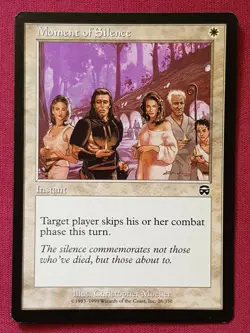 Magic The Gathering MERCADIAN MASQUES MOMENT OF SILENCE single white card MTG - Image 1