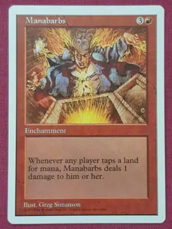 Magic The Gathering 5TH EDITION MANABARBS red card MTG FIFTH - Image 1