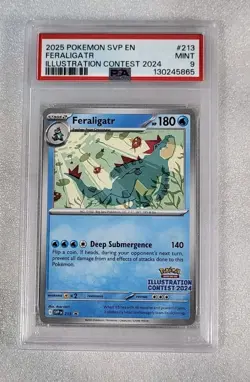 Feraligatr SV 213 PSA 9 MINT Promo Cards Illustration Contest 2024 Pokemon TCG - Image 1