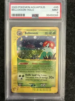BELLOSSOM H5/H32 PSA 9 2003 AQUAPOLIS E READER HOLO POKEMON CARD ENGLISH SWIRL - Image 1