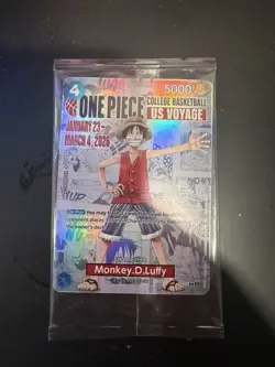 Bandai Namco Monkey.D.Luffy P-055 One Piece CCG US Voyage Promo Holo Card - Image 1