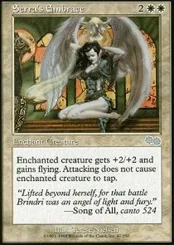 Serra's Embrace ~ Heavily Played Urza's Saga MTG Magic UltimateMTG White Card - Image 1