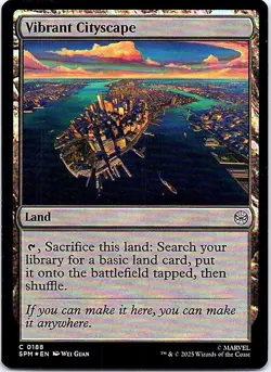 Vibrant Cityscape C Land Foil Marvel's Spider-Man 188 NM - Image 1