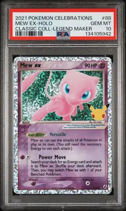 2021 Pokemon Celebrations Classic Coll. Legend Maker #88 Mew ex Holo PSA 10 - Image 1