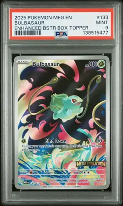 2025 POKEMON MEG EN-MEGA EVOLUTION ILLUSTRATION RARE #133 BULBASAUR PSA 9 - Image 1