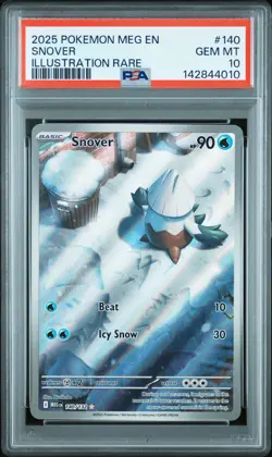 2025 Pokemon Meg En-Mega Evolution #140 Snover Illustration Rare PSA 10 - Image 1