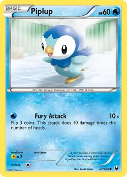 Piplup 27/108 Dark Explorers Pokemon Card LP - Image 1