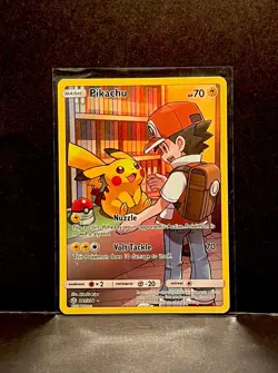 FULL ART Pikachu (Ash Art) SECRET RARE 241/236 Pokemon Cosmic Eclipse Holo - MP - Image 1