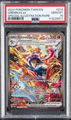 2024 POKEMON TWM EN-TWILIGHT MASQUERADE #214 GRENINJA EX PSA 10 - Image 1