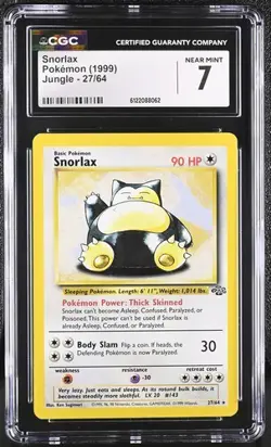 Snorlax *CGC 7* Jungle *#27* 1999 *Vintage* Pokemon - Image 1