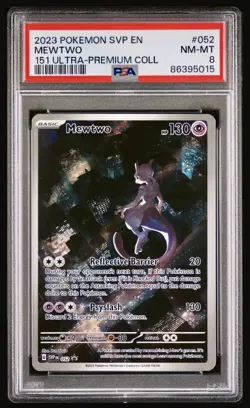 2023 POKEMON SVP EN-SV PROMO MEWTWO #052 151 ULTRA-PREMIUM COLLECTION PSA 8 - Image 1