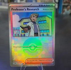 Pokemon Professor's Research [Professor Oak] Prismatic Evolutions 122/131 Holo … - Image 1