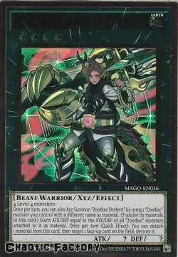 YUGIOH MAGO-EN036 Zoodiac Drident Premium Gold Rare 1st Edition NM - Image 1