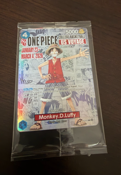 🔥🏀One Piece Monkey.D.Luffy US College Basketball Promo Card *SEALED*🔥🏀 - Image 2
