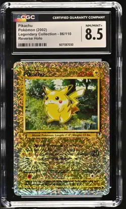 CGC 8.5 Pikachu 2002 Legendary (Collection) 86/110 Reverse Holo Pokemon Card - Image 1