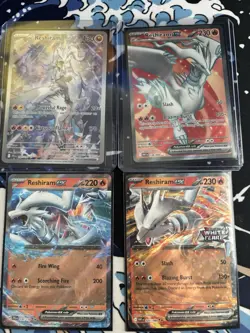 Pokemon TCG Reshiram EX GX Foil Lot 4 Cards English Basic Fire Nintendo - Image 1