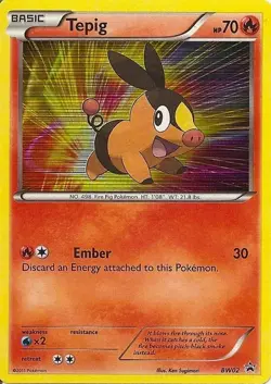 1x Tepig - BW02 - Promotional Moderately Played Pokemon BW - Black Star Promos - Image 1