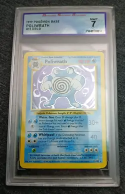 DSG 7 Near Mint Poliwrath 013/102 Base Set (1999) Holo Rare Pokemon TCG - Image 1