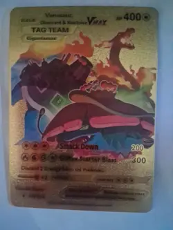 POKEMON Gold Charizard Blastoise Venusaur Vmax Tag Team Card HP 400 Starter - Image 3