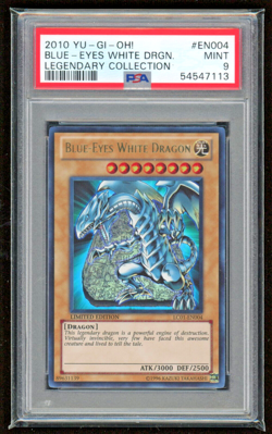 2010 BLUE EYES WHITE DRAGON HOLO LEGENDARY COLLECTION PSA 9 MINT #EN004 YUGIOH - Image 1