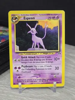 Pokemon Card TCG Espeon 20/75 Rare Neo Discovery 2001 Non Holo Rare Vintage - Image 3