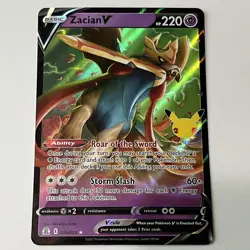Pokemon Card - Zacian V (Ultra Rare) - 16/25 - Mint - Celebrations - Image 1