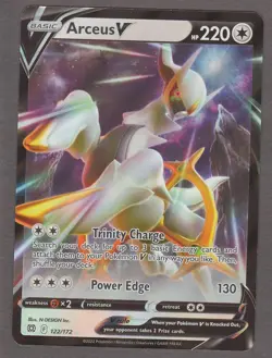 Arceus V 122/172 Brilliant Stars Ultra Rare Holo Foil Pokemon Card NM - Image 1