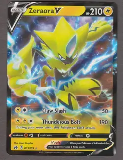 Zeraora V 053/159 Crown Zenith Ultra Rare Holo Pokemon Card NM Back Error - Image 1