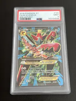 Pokemon XY Breakpoint M Mega Scizor EX Full Art Card 120/122 PSA 9 - Image 1