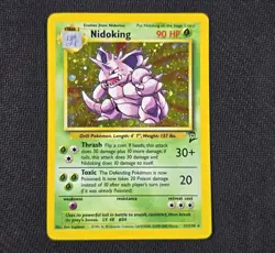 2000 Nidoking 11/130 Base 2 Holo Rare LP English Pokemon WOTC Card Vintage - Image 2