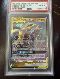 Pokemon TCG Sun & Moon Garchomp & Giratina Unified minds #146 PSA 10 - Image 1