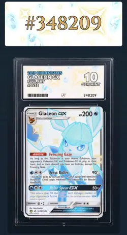 Pokemon Glaceon GX SV55/SV94 Hidden Fates Ace Gem Mint 10 *PERFECT SUBGRADES* - Image 3