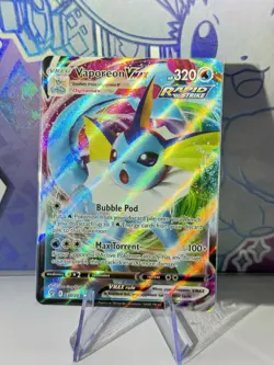 Vaporeon Vmax 030/203 Full Art Holo Pokemon Evolving Skies English Near Mint - Image 1