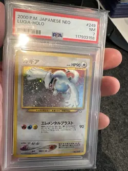 PSA 7 Lugia Holo Rare #249 Japanese Neo Pokemon 2000 Old Back NM - Image 5
